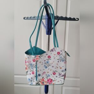 Borse In Pelle Purse Floral Leather Crossbody Purse Made In Italy Zip Tote